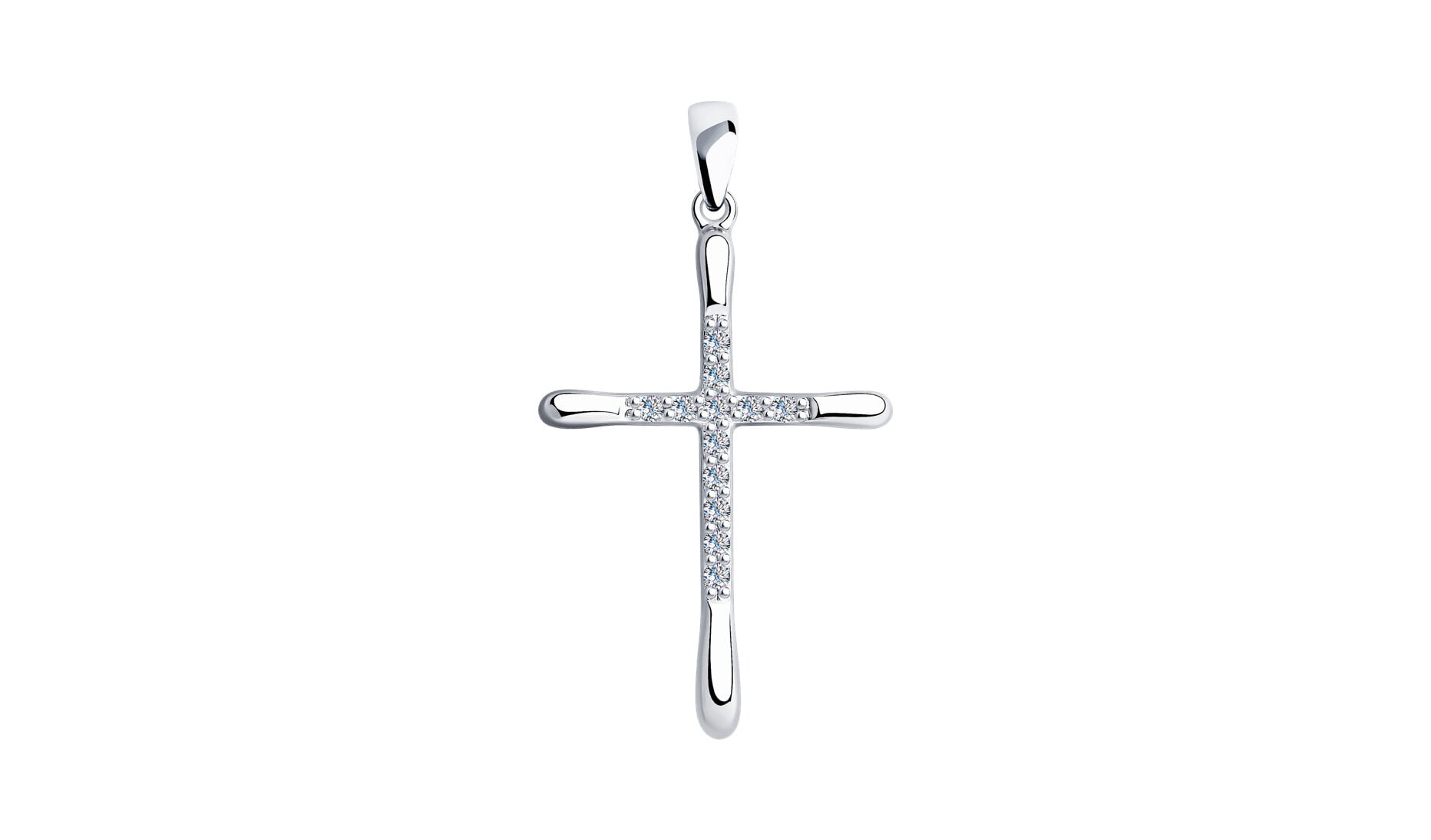 Крест серебряный Diamant с фианитами