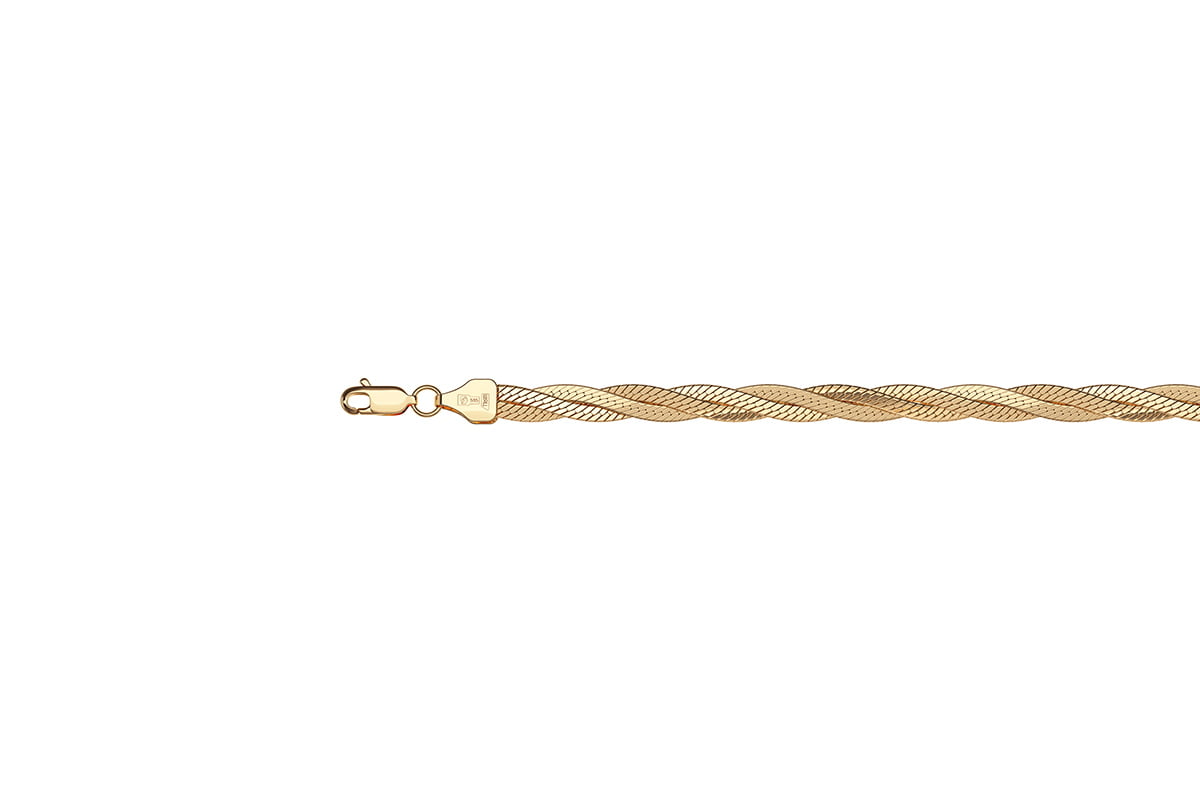 Цепь золотая Krastsvetmet, плетение Трипла батута косичка из 3-х цепочек