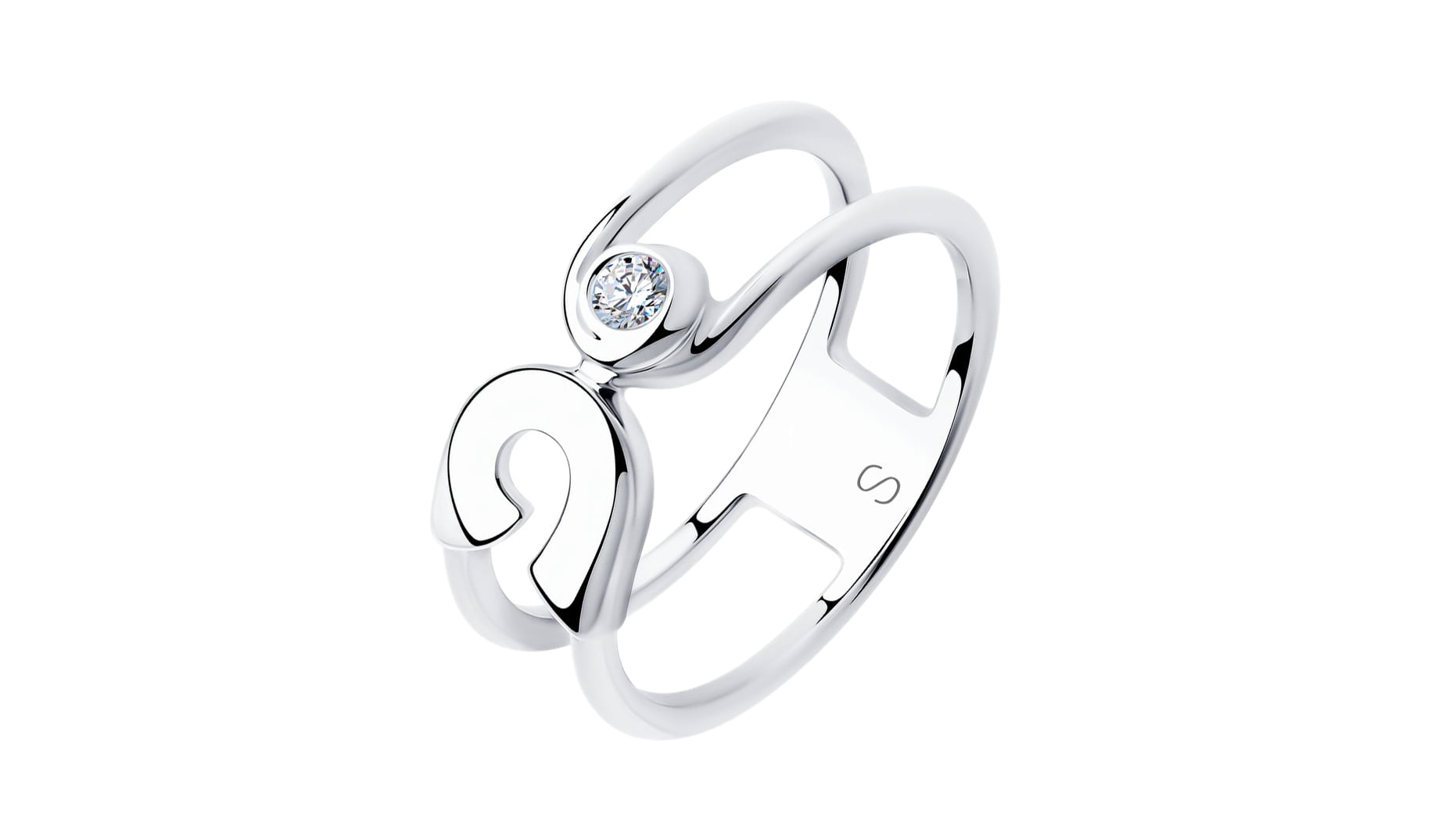Кольцо серебряное SKLV с фианитом кольцо серебряное juvedel с жемчугом и фианитом