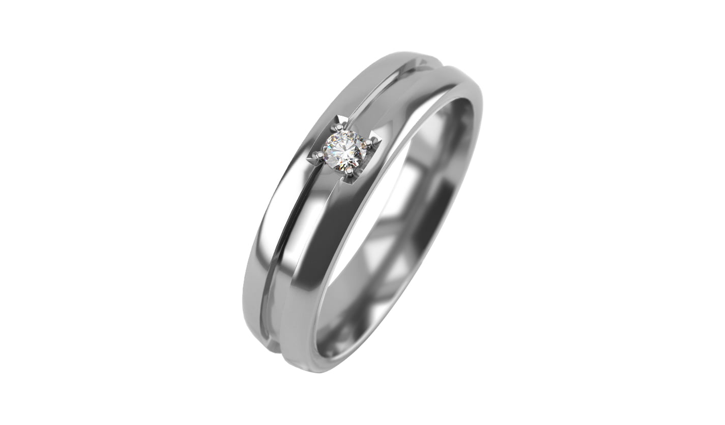 Кольцо обручальное серебряное GRAF КОЛЬЦОВ с фианитом кольцо обручальное серебряное diamant