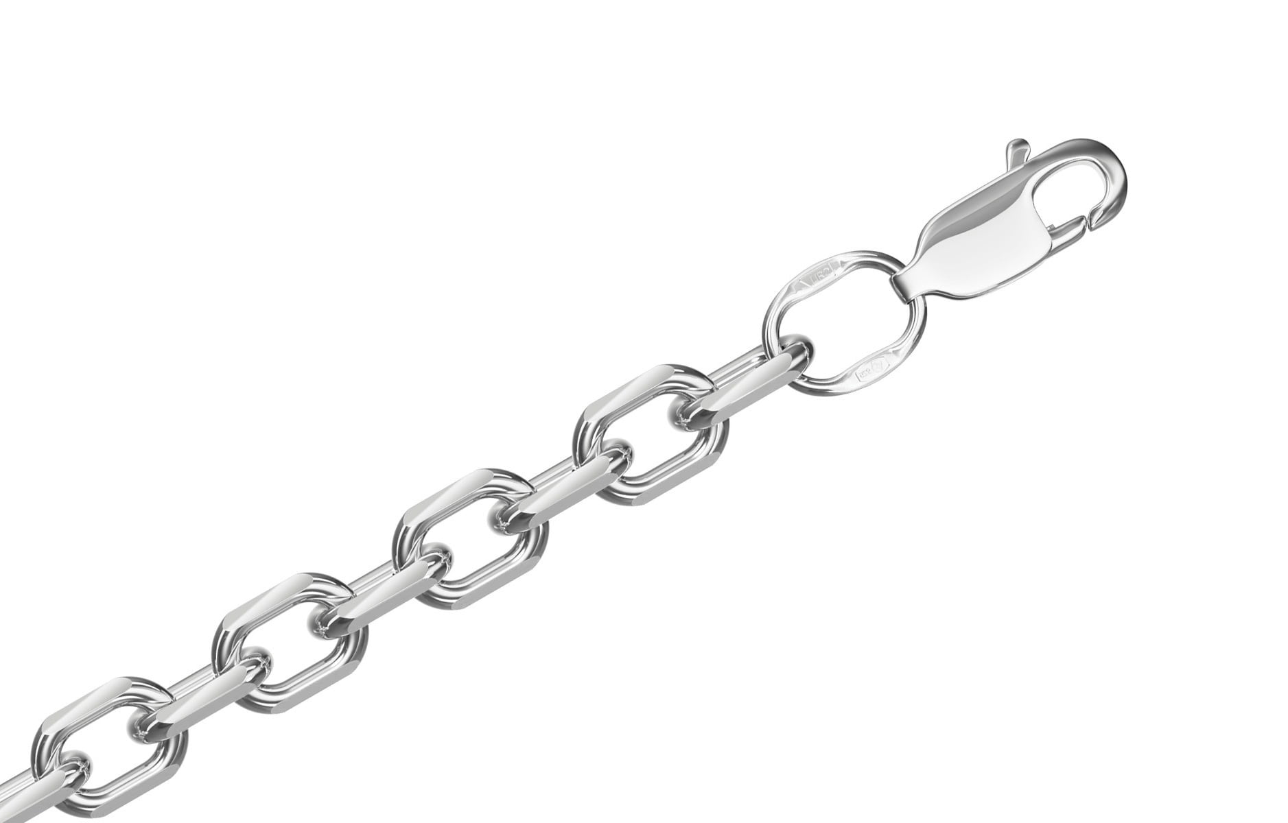 Цепь серебряная Krastsvetmet, плетение Ролло с удлиненным звеном цепь серебряная krastsvetmet плетение бочка комбинированная с фантазийной огранкой