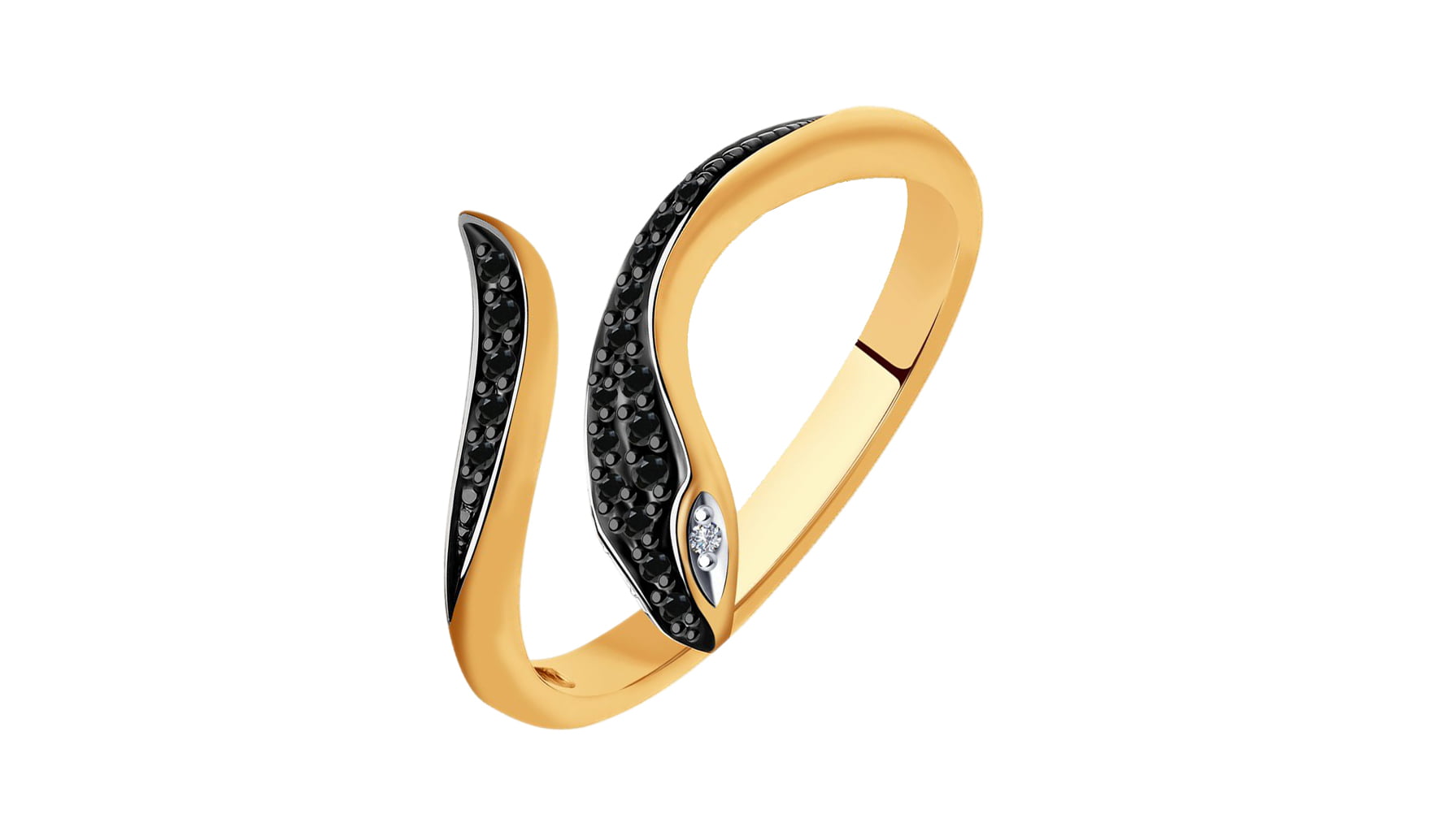 Кольцо золотое Sokolov «Змейка» с бриллиантами
