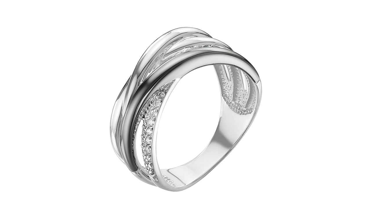 Кольцо серебряное Delta с фианитами кольцо религиозное серебряное delta