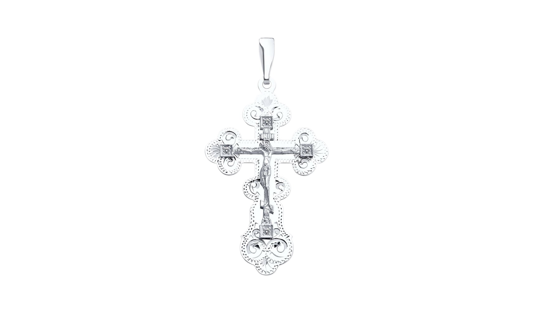 Крест серебряный Sokolov с фианитами медальон серебряный sokolov знак зодиака рак