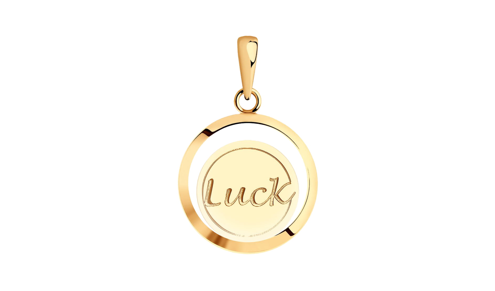 Медальон золотой Sokolov «Luck» со стеклом