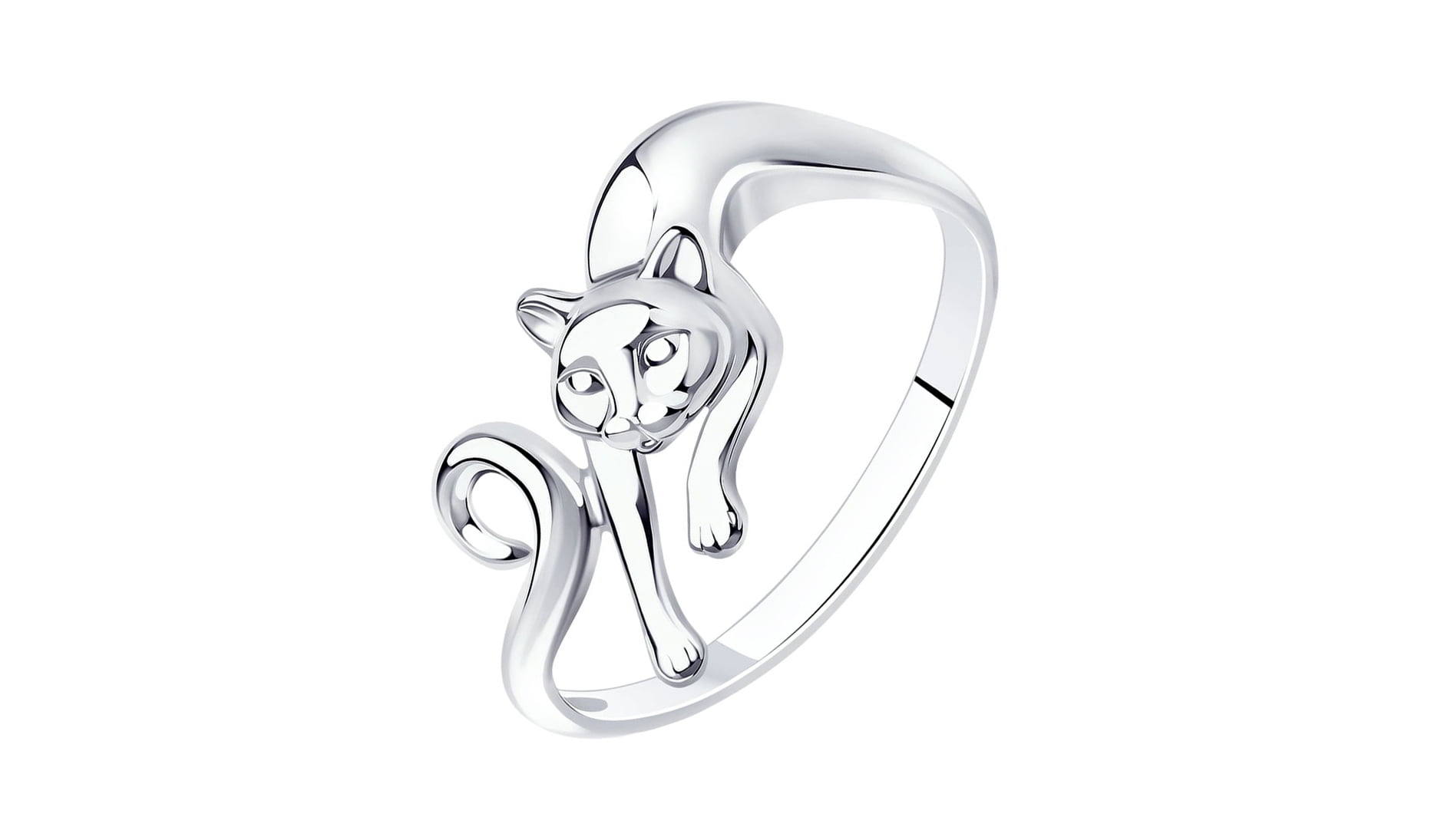 Кольцо серебряное Sokolov «Кошка»