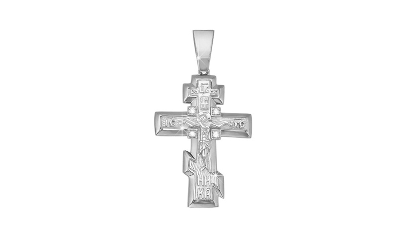 Крест серебряный Delta с фианитами