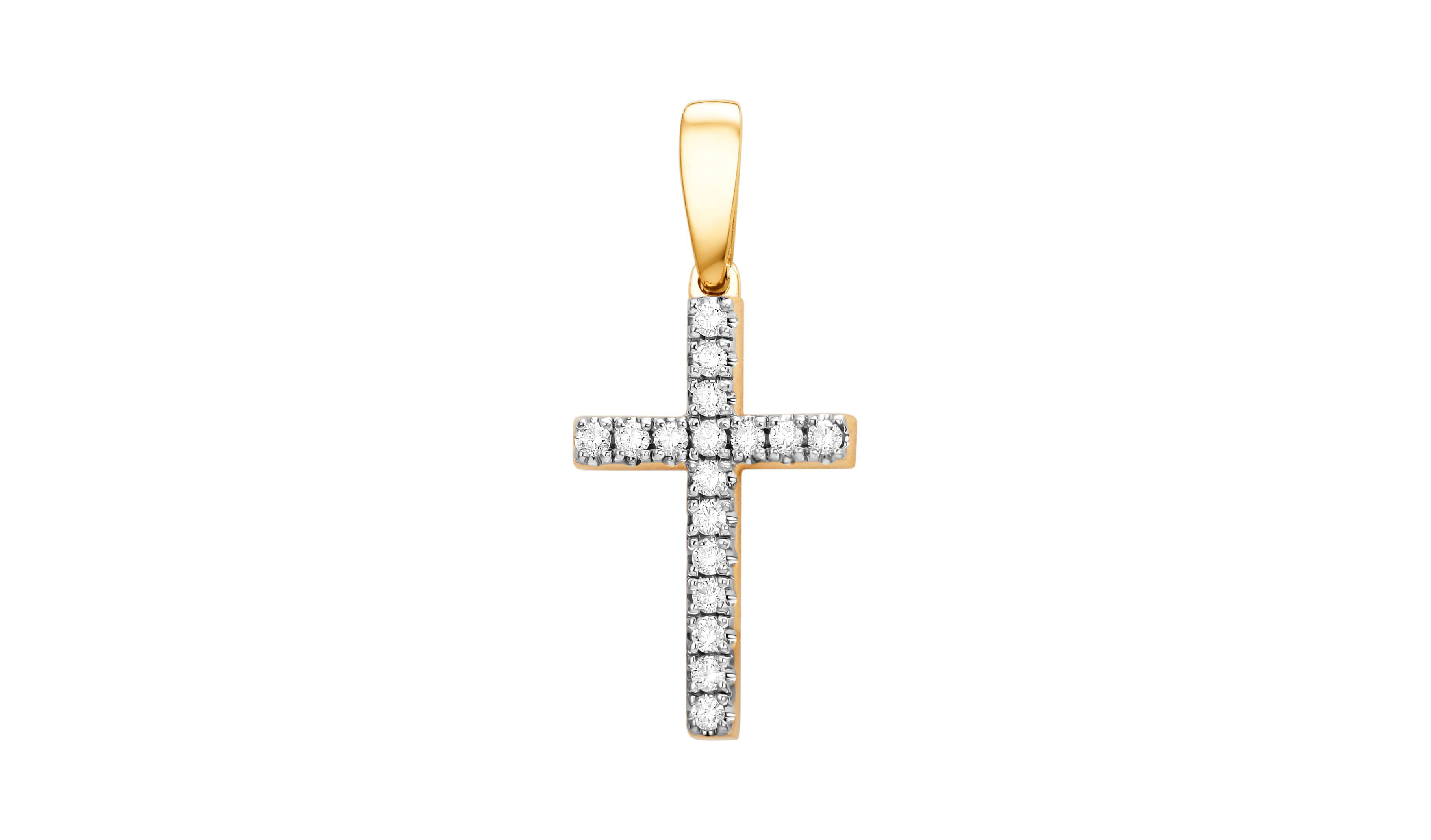Крест золотой Ювелирные традиции с бриллиантами