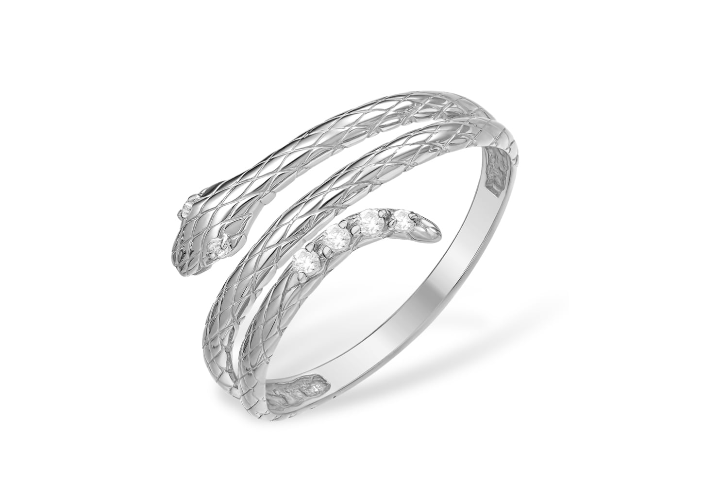 Кольцо серебряное EFREMOV «Змейка» с фианитами