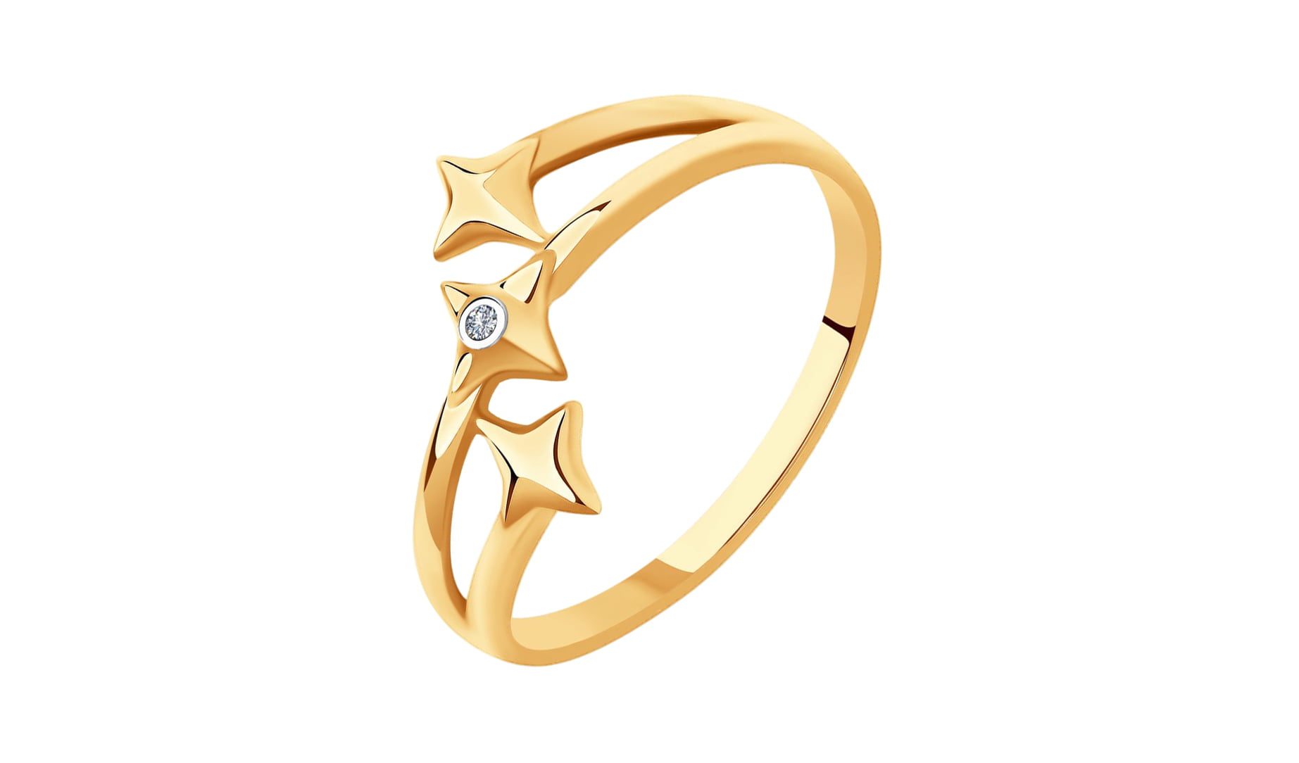 Кольцо золотое SKLV с бриллиантом