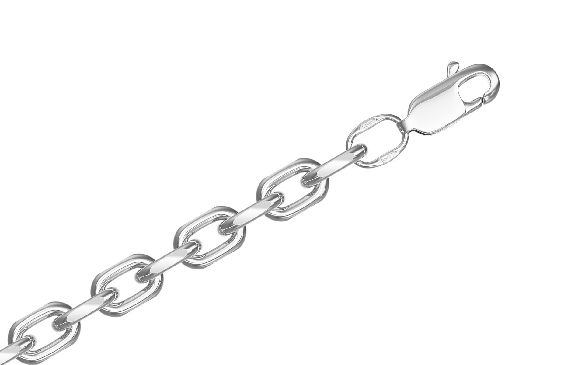 Цепь серебряная Krastsvetmet, плетение Ролло с удлиненным звеном цепь серебряная krastsvetmet плетение гурмета двойная параллельная