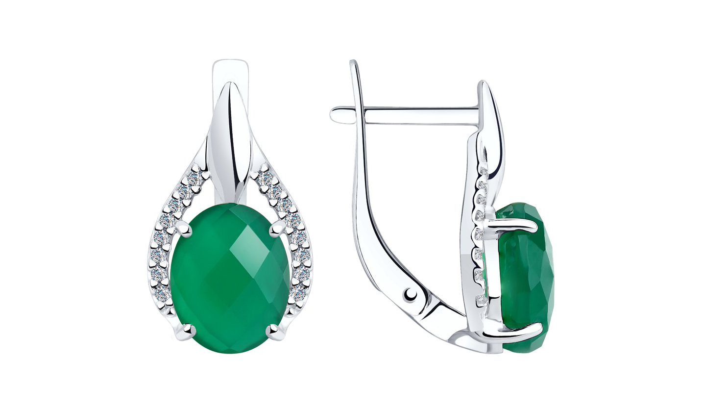 

Серьги серебряные Diamant с агатами и фианитами